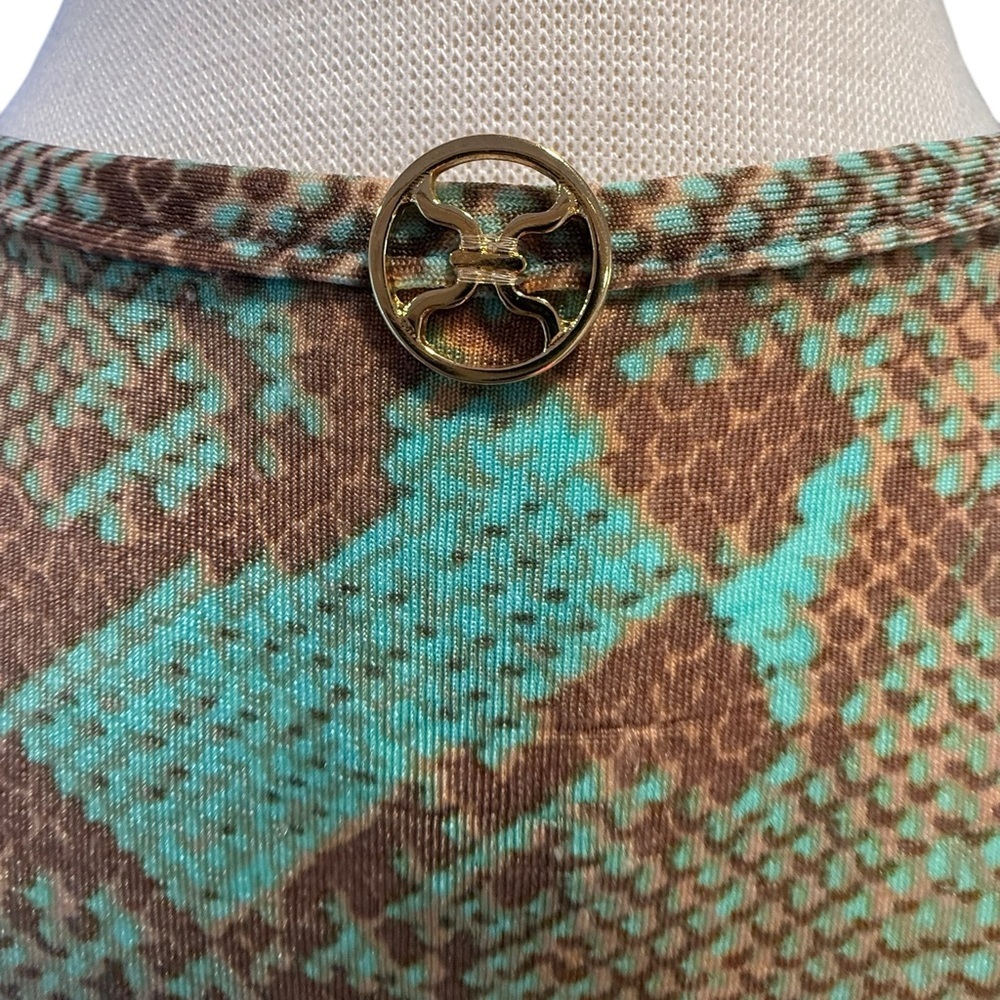 ViX by Paula Hermanny Snakeskin Print Beach Coverup Drawstring Deep V Neck Large - Picture 7 of 14